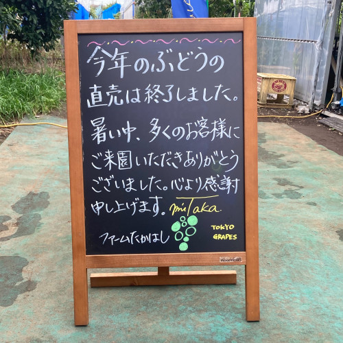 ぶどう直売のお礼
