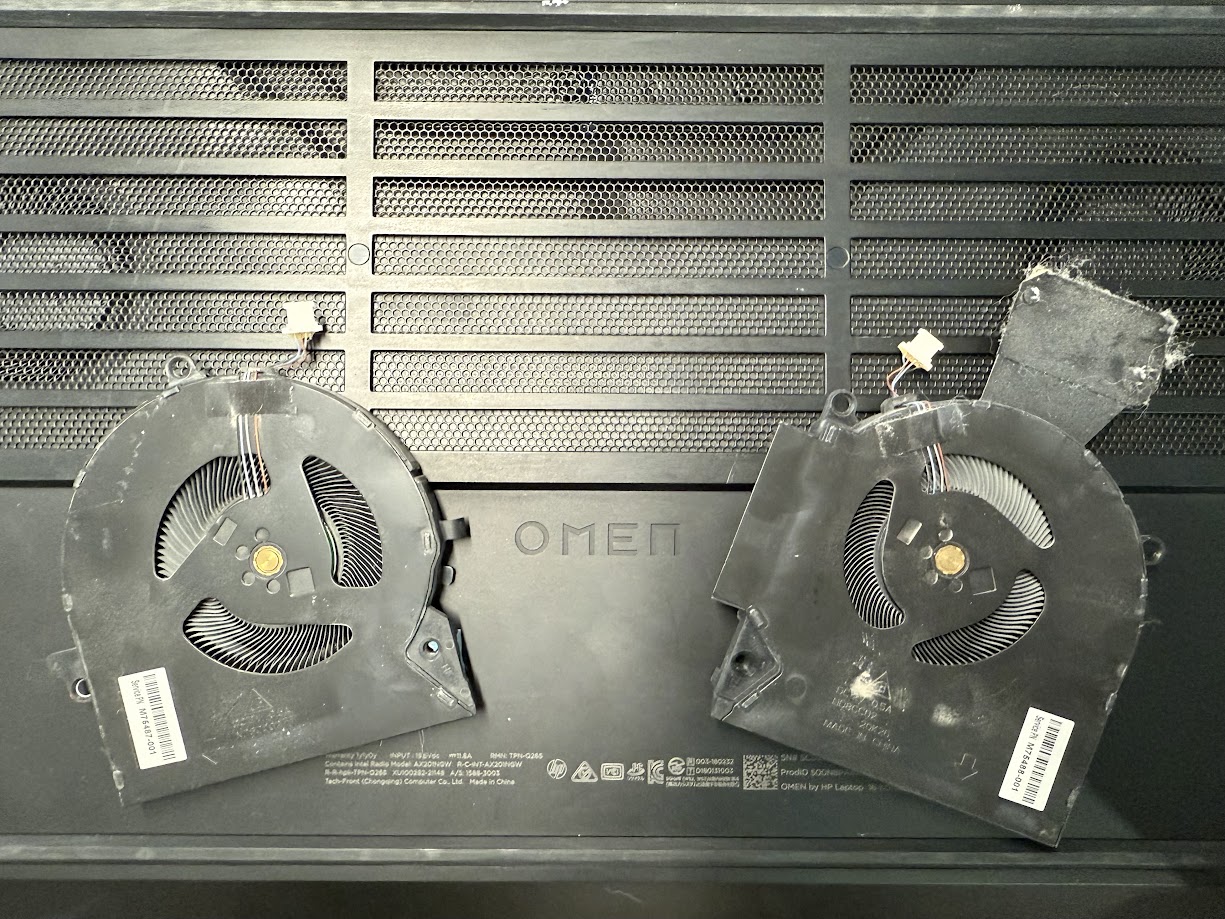 OMEN by HP Laptop 16-b0152TXのファン交換を行いました