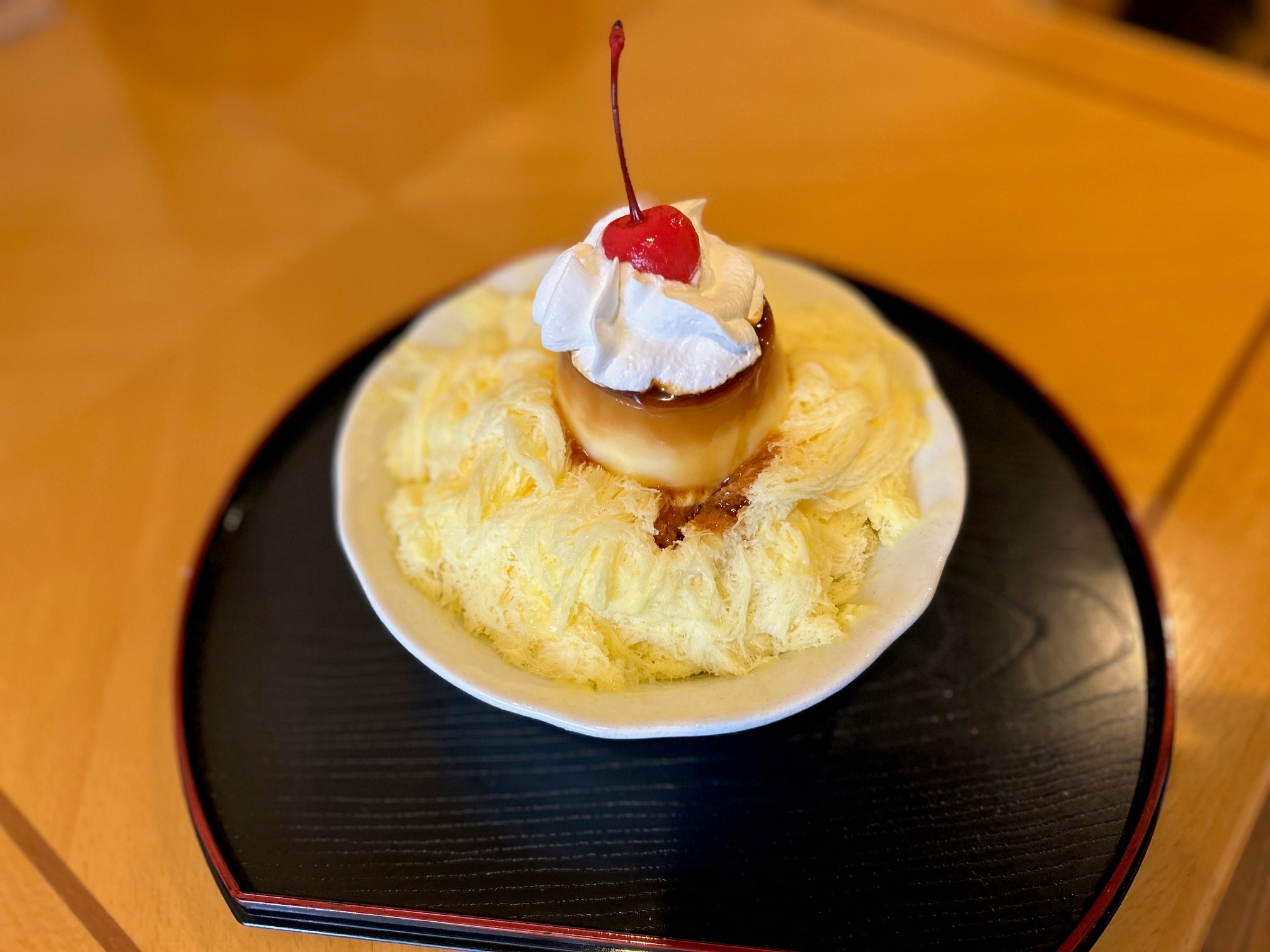 プリンが帰ってきた～　梅雨時期のかき氷は　『プリン』ですね！