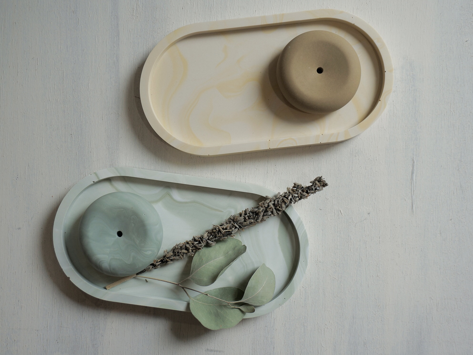 ジェスモナイト　プレート・お香立てセット（お香1本プレゼント）