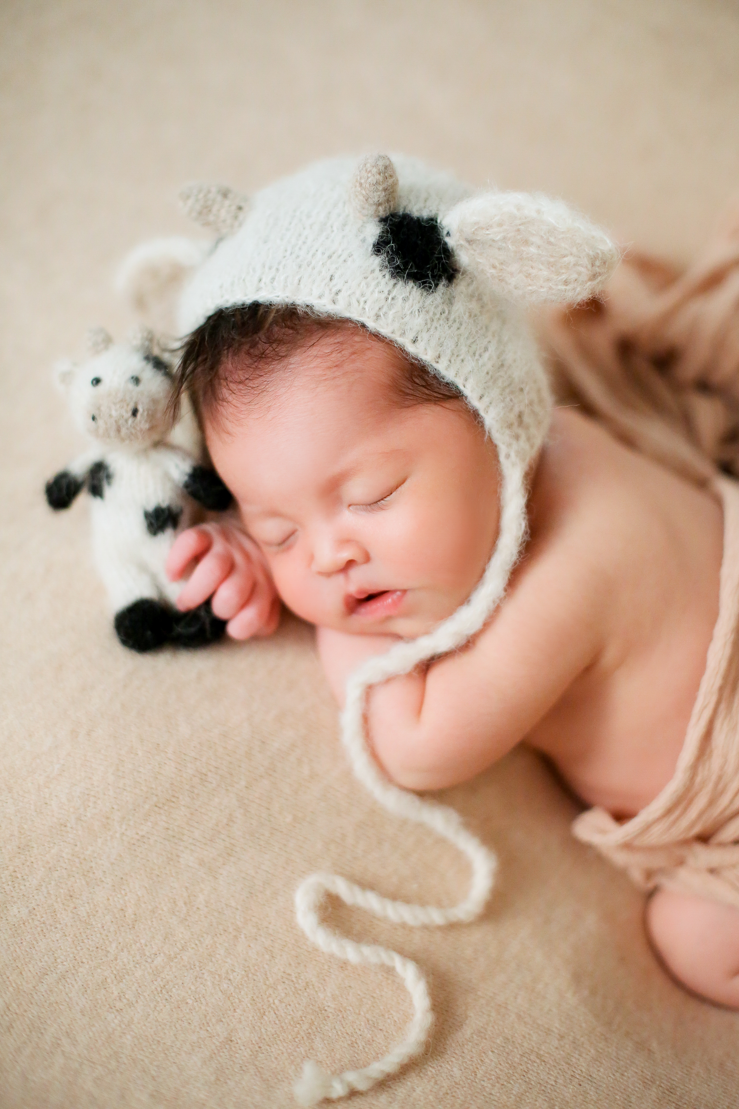ベビーコスチューム 牛 ニューボーンフォト 新生児コスチューム コットン100％-