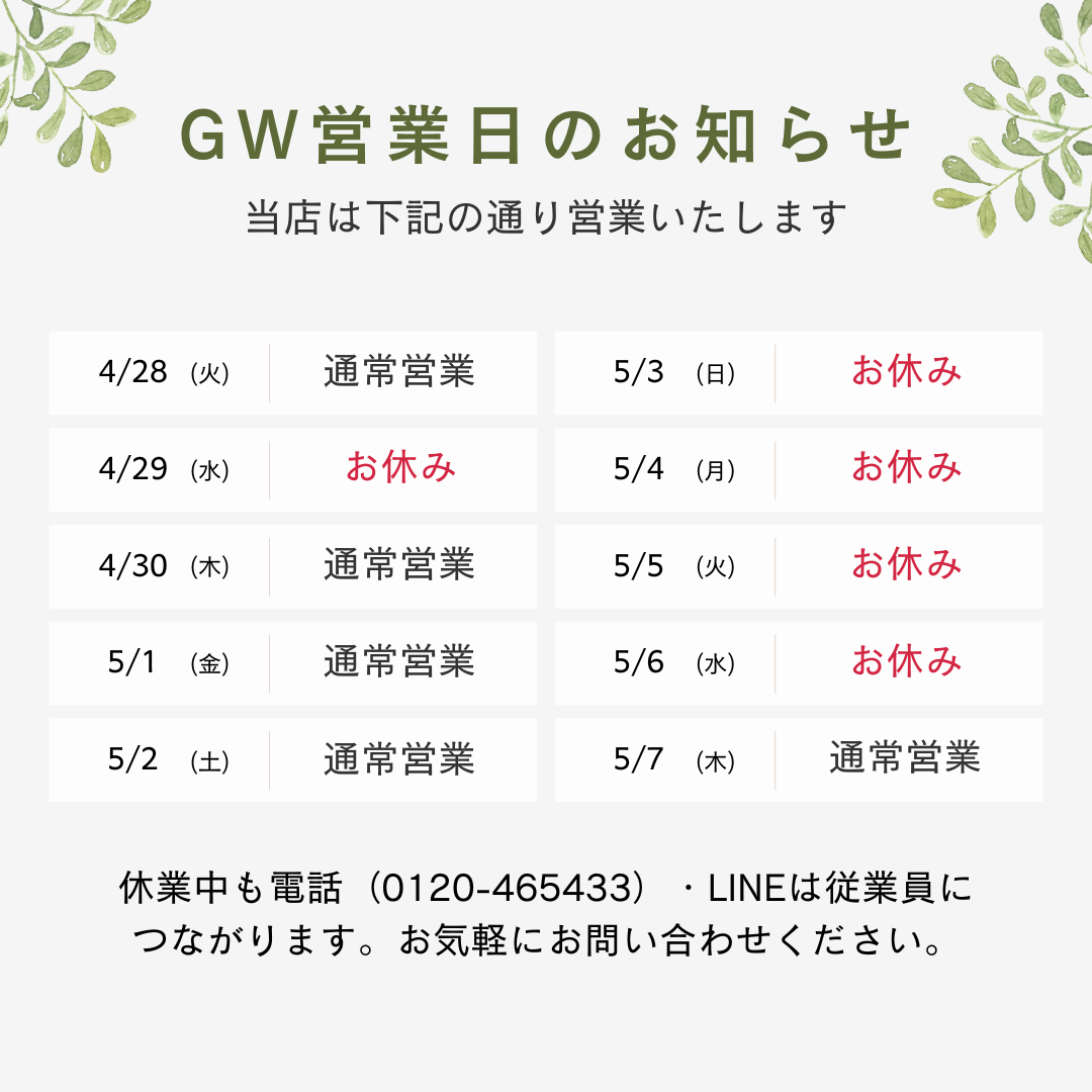 GWの営業について