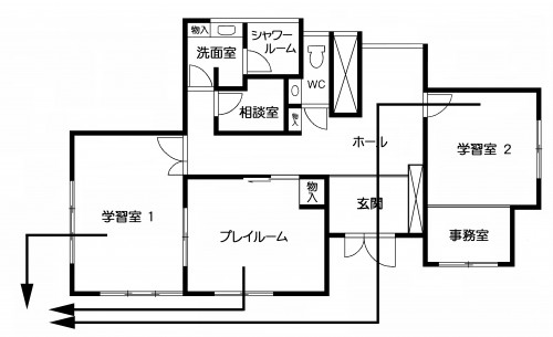 伊丹の施設の避難経路図