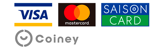 VISA/mastercard/SAISON CARD/Coiney