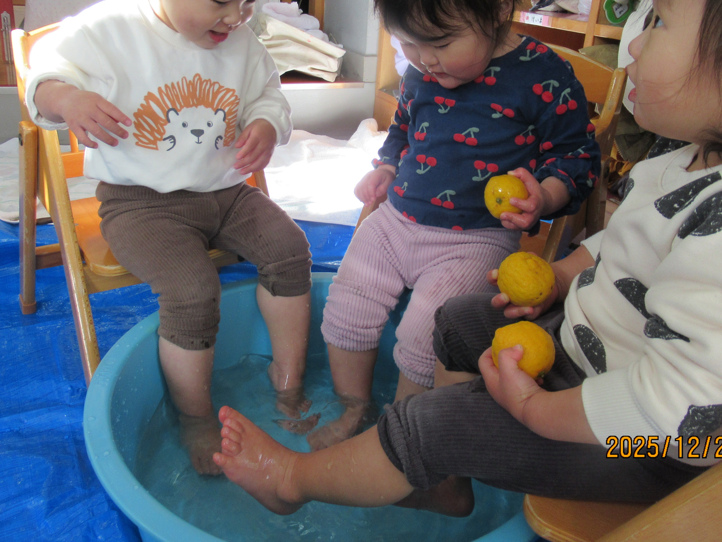 冬至のゆず足湯