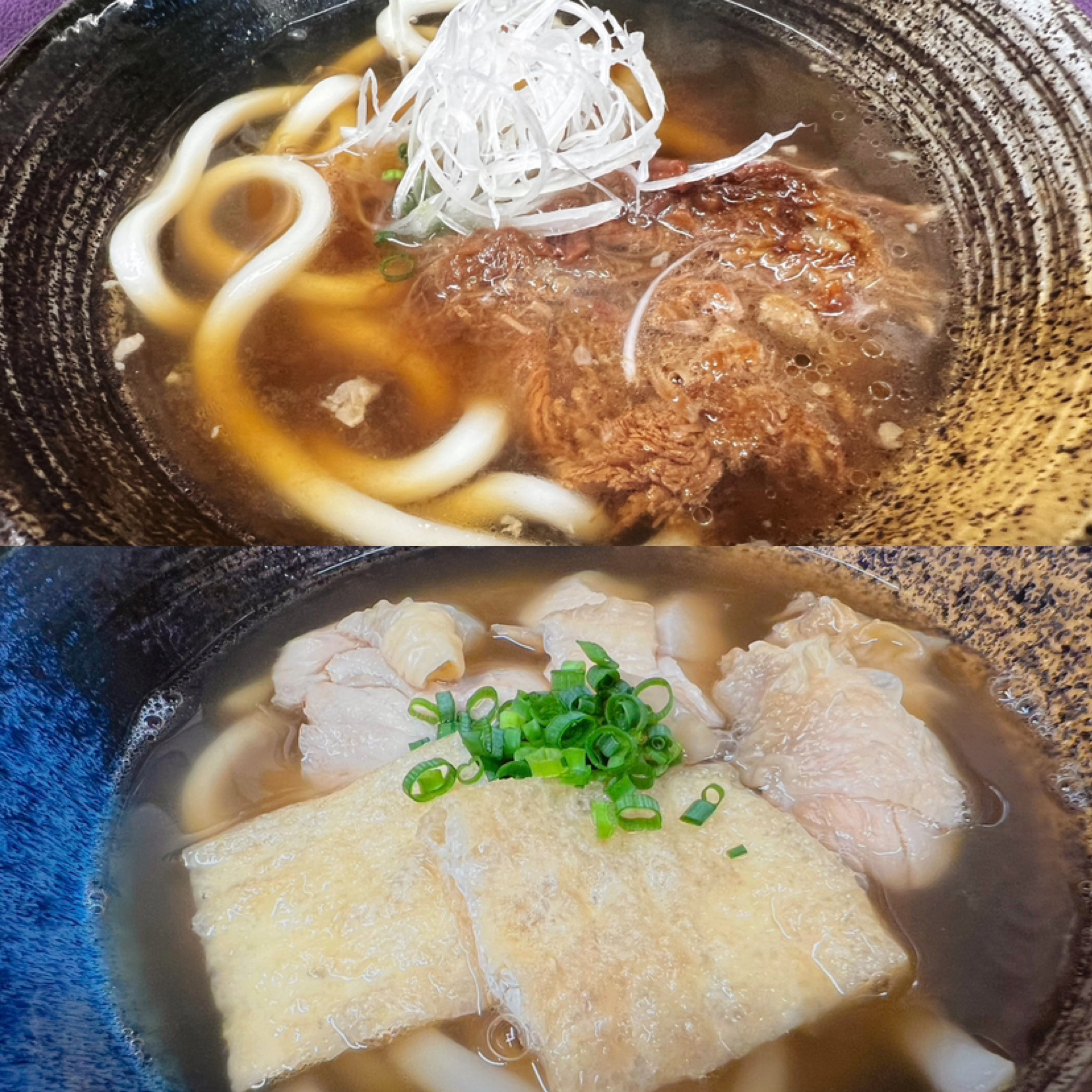 肉うどん、とり肉うどん