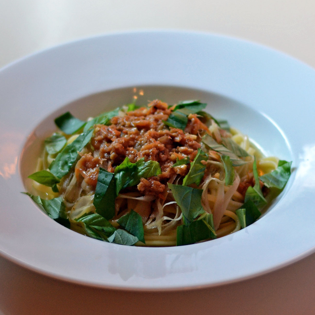 「京ゴボウと桜エビのスパゲティ」のご紹介