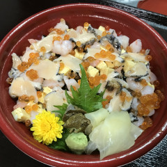 アワビとイクラの海鮮ちらし寿司