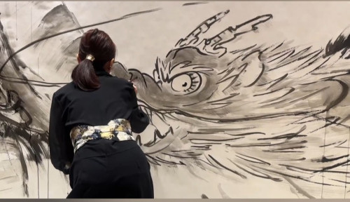 書道．水墨画(墨絵)パフォーマンス  八芳園