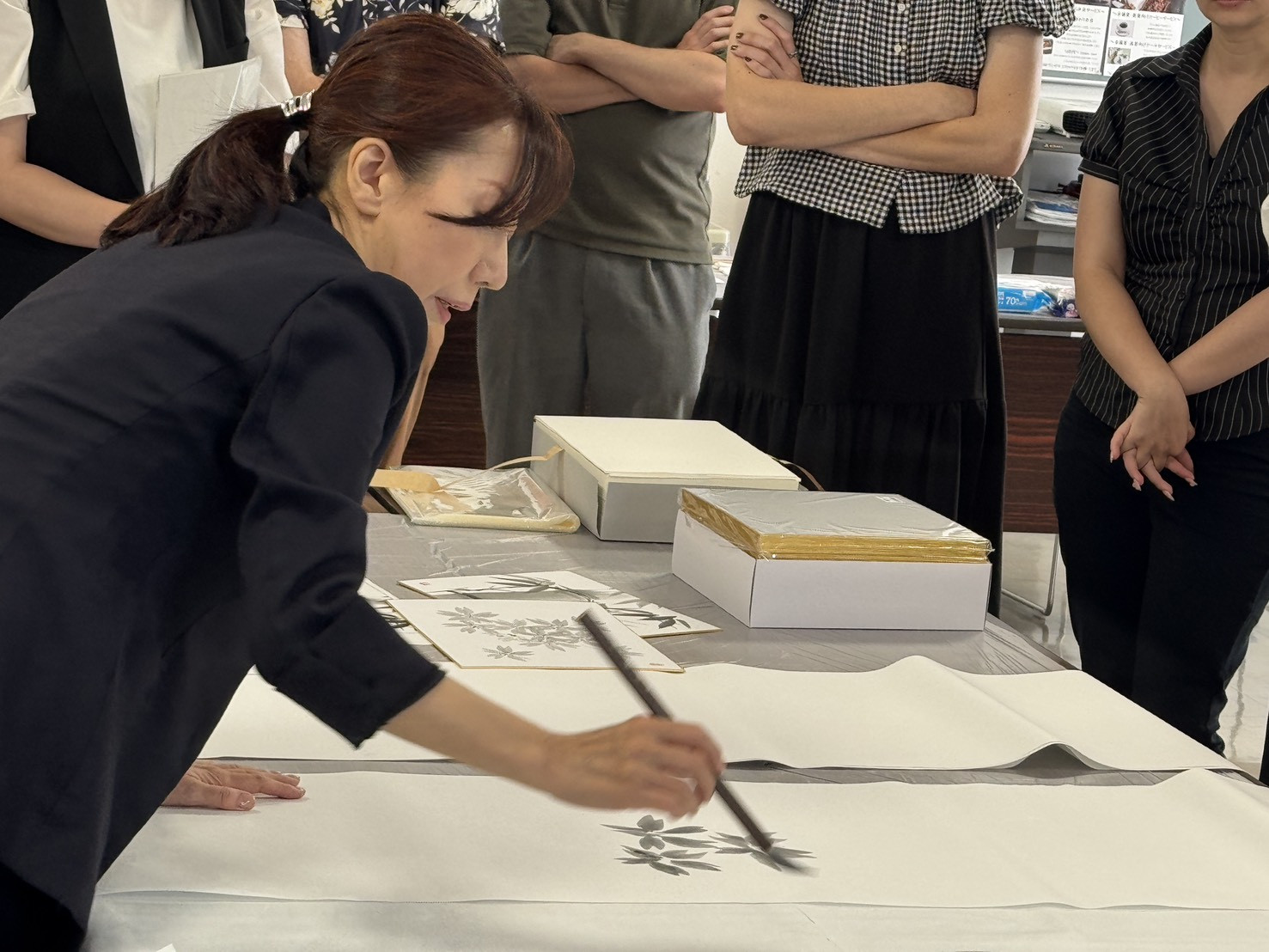 埼玉県国際課 海外向け墨絵ワークショップ