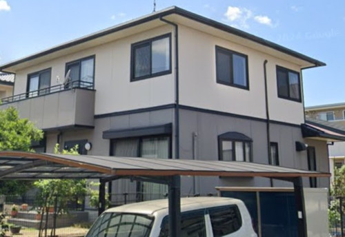 合志市h様邸　外壁、屋根塗装準備中！