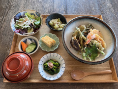 天然海老と旬野菜の天丼セット