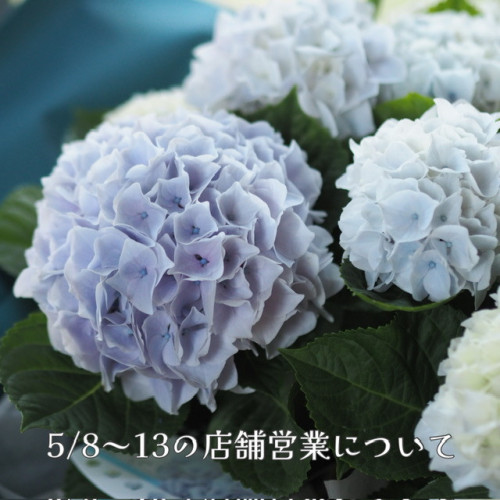 5/8(水)〜5/13(月)までの店舗営業について