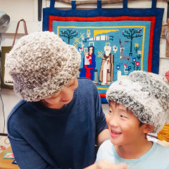ファーヤーンで編む冬帽子