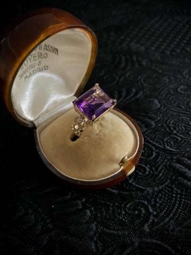 Bicolor Amethyst, K10, Diamonds