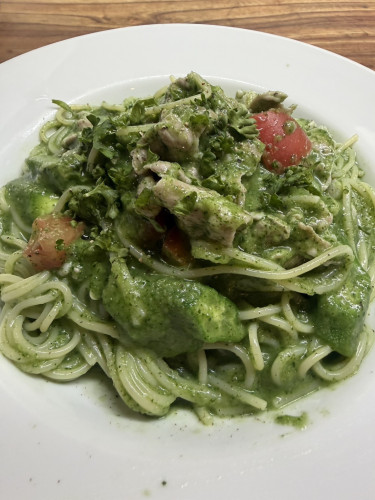 豚しゃぶとオクラとモロヘイヤペーストの冷製パスタ.jpg