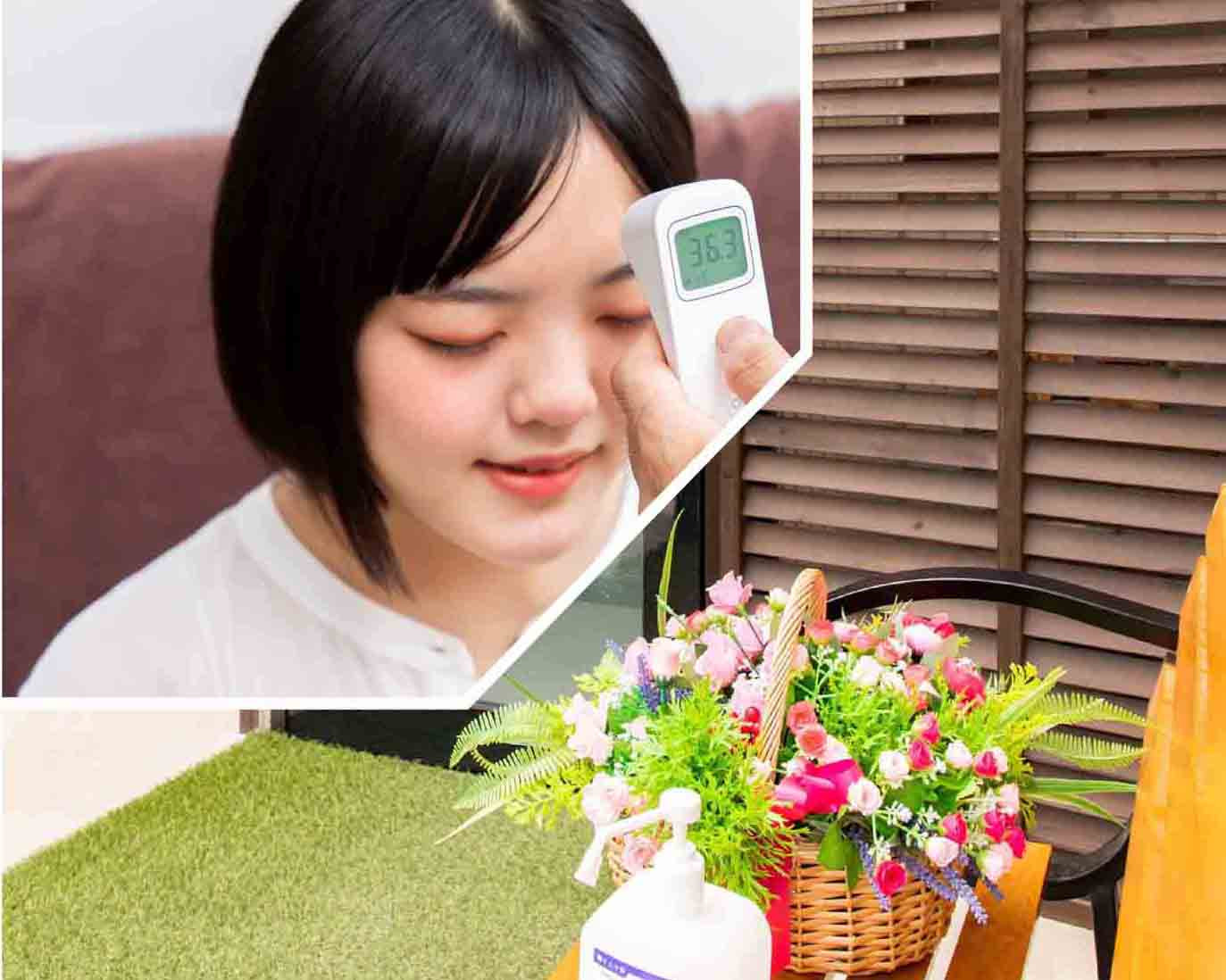 入口には消毒用のアルコールスプレーを設置しました。他にも感染予防は徹底しておりますので安心してご来院ください