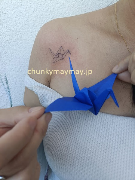 お客様ご自身で折った鶴をそのまま