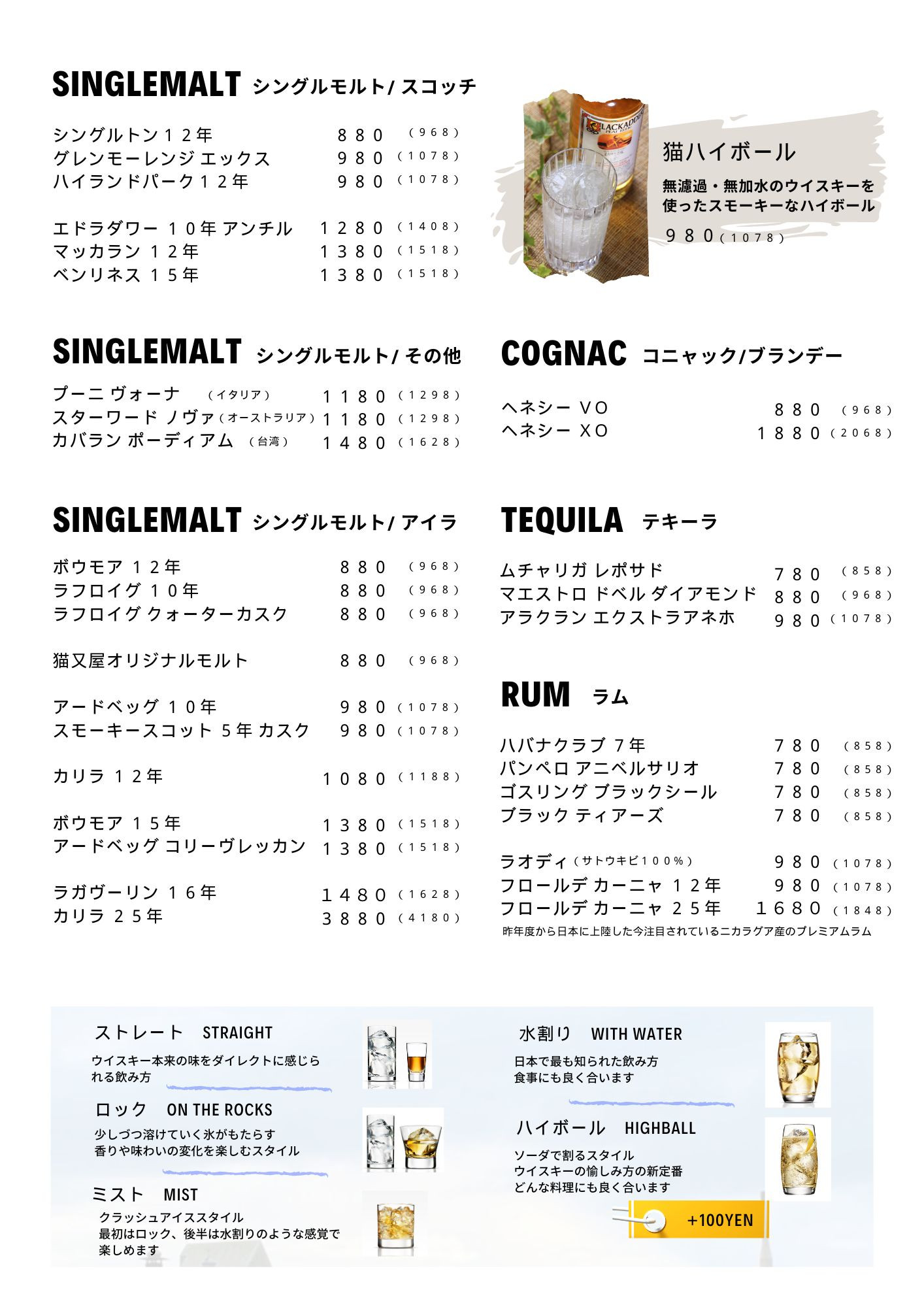 ウイスキーメニュー