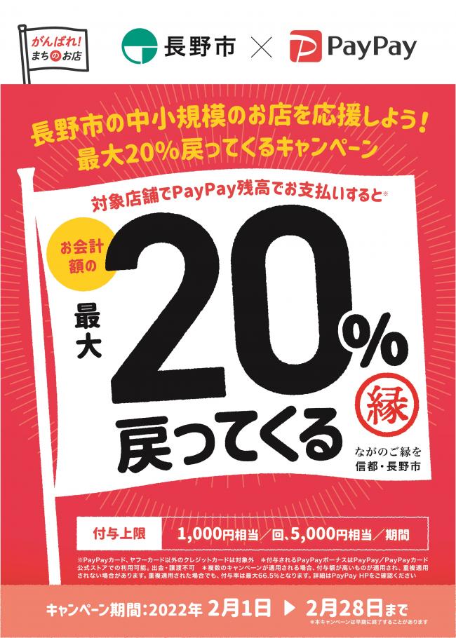 長野市のお店を応援しよう！最大20%戻ってくるキャンペーン
