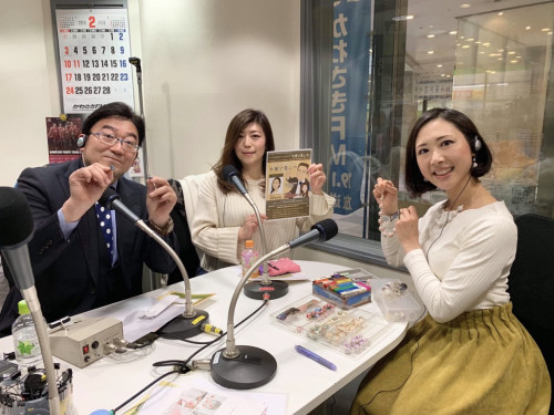 かわさきFM ラジオ出演 ニコネル クレイジュエル 秋田悦子 ポリマークレイアクセサリー