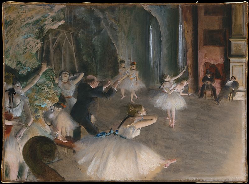 077-舞台のバレエ稽古（1874年制作）