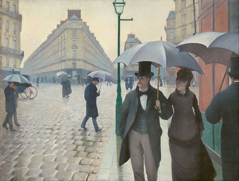 099-パリの通り、雨（1877年制作）
