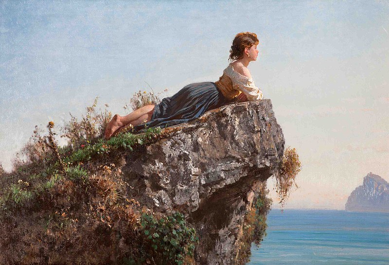 170-ソレントの岩の上の少女.jpg