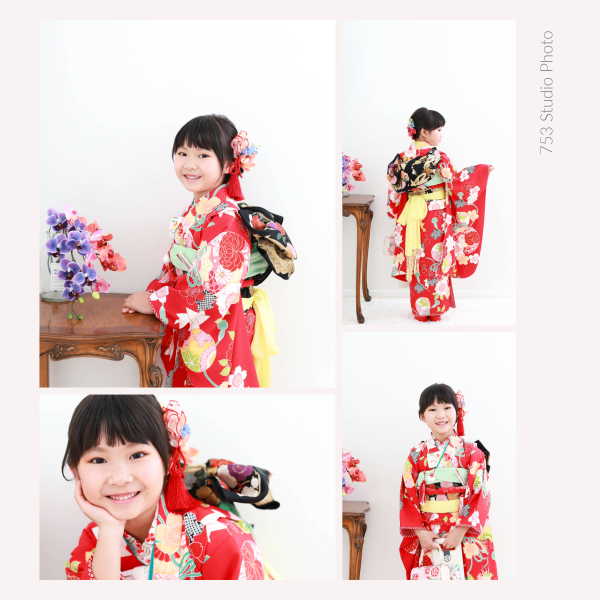 7歳女の子　七五三 スタジオフォト　※着付けヘアメイク込