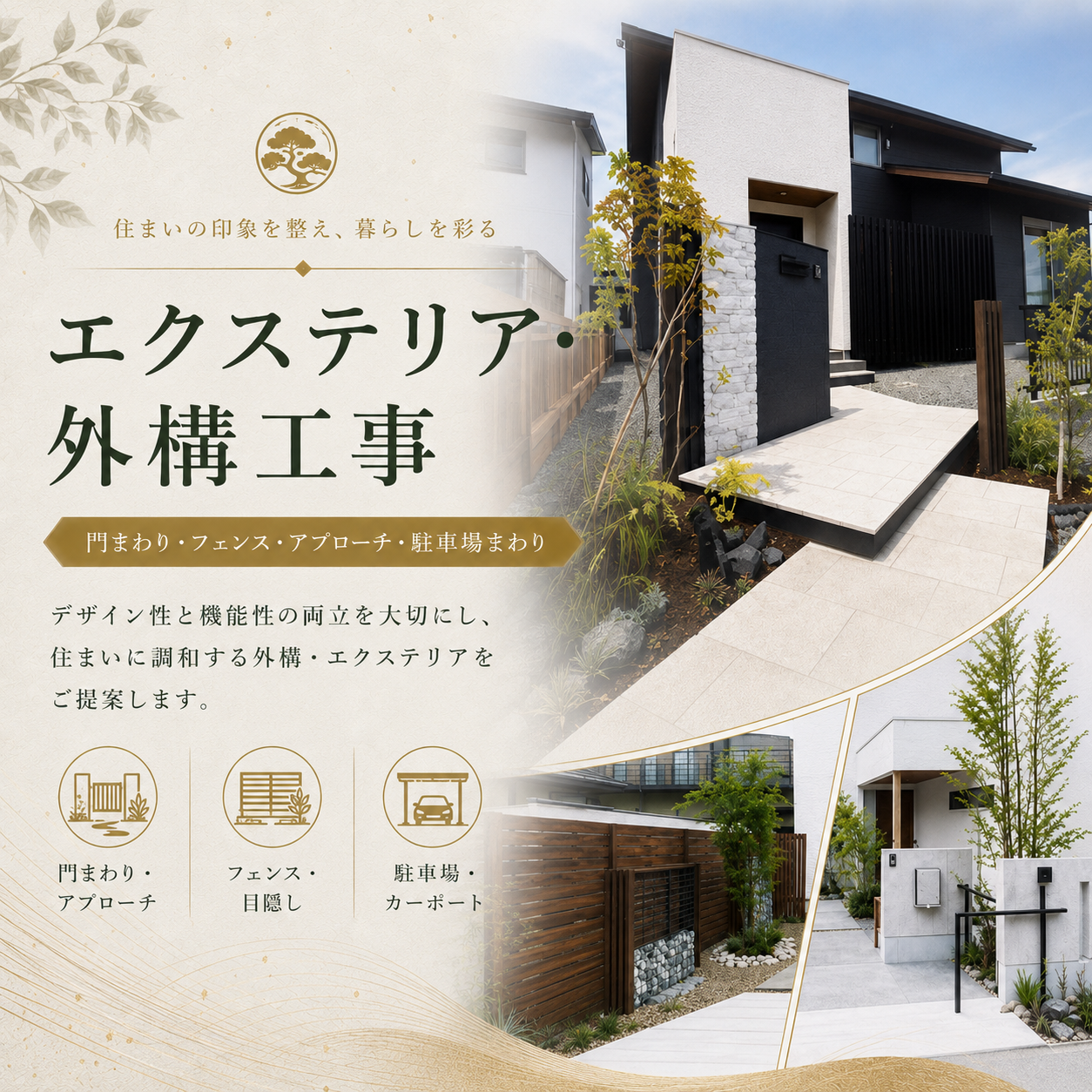 一宮市近郊の外構工事・駐車場拡張・フェンス工事