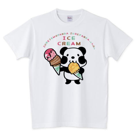 夏Tシャツ　秋Tシャツ　秋イラスト　焼き芋　パンダ　ズレぱんだ アイス　アイスクリーム　ICE  CREAM
