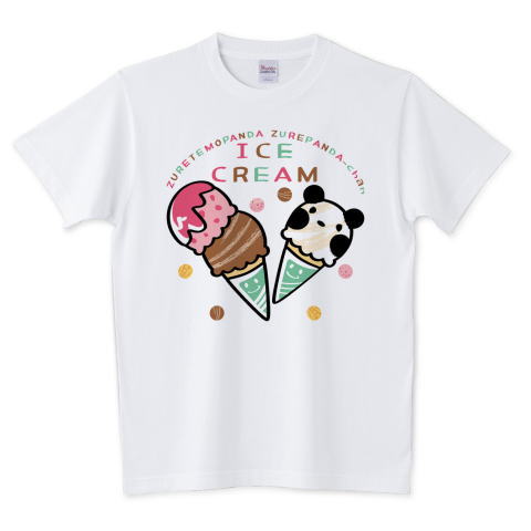 夏Tシャツ　秋Tシャツ　秋イラスト　焼き芋　パンダ　ズレぱんだ アイス　アイスクリーム　ICE  CREAM