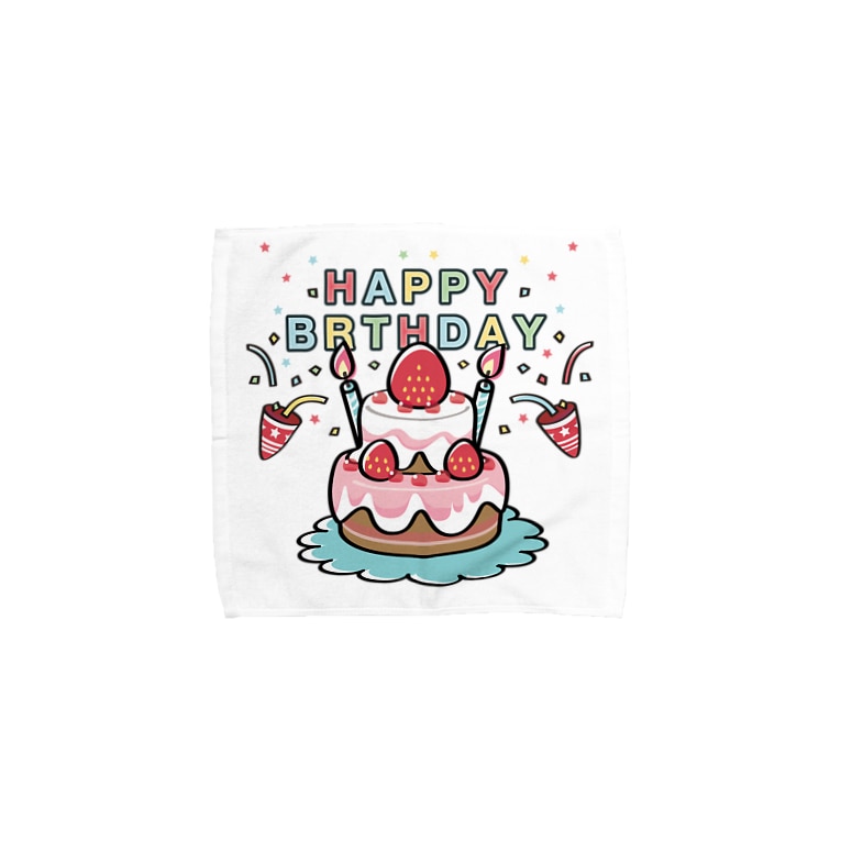 日用品 タオル ハンカチ タオルハンカチ HAPPY BRTHDAY 誕生日 お祝い suzuri リンク