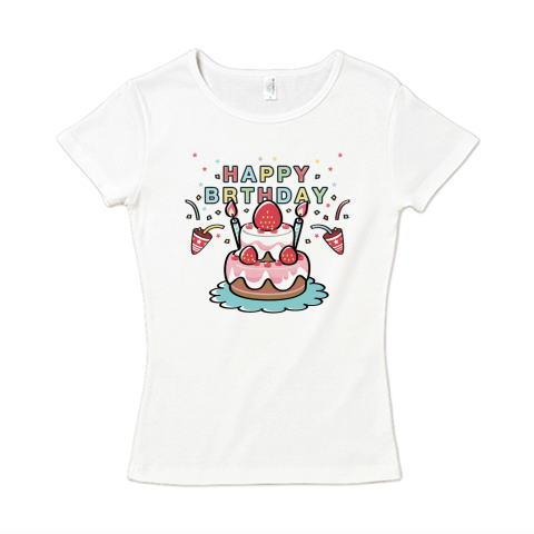 HAPPY BRTHDAY お祝い 誕生日 かわいい Tシャツ 半袖 Tシャツトリニティー リンク レディス