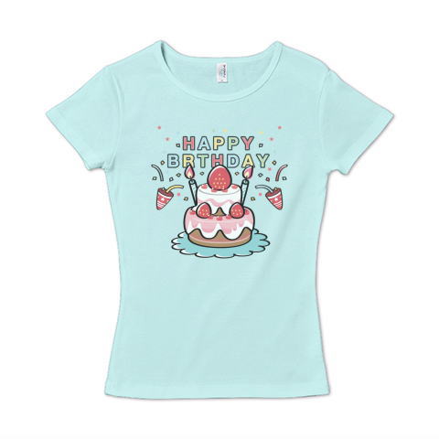 HAPPY BRTHDAY お祝い 誕生日 かわいい Tシャツ 半袖 Tシャツトリニティー リンク レディス