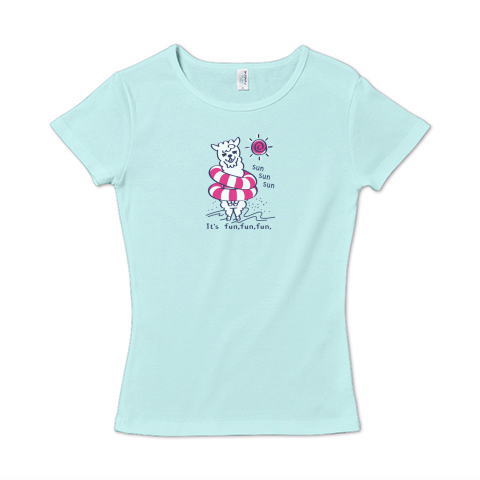 アルパカ　あるぱかイズム　海水浴　浮き輪　かわいい　Tシャツ　半袖　Tシャツトリニティ　レディース　リンク