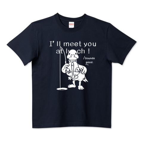 あひる　ダック　魚釣り　釣り　ワカサギ　ヒヨコ　冬　イラスト　かわいい　Tシャツ　半袖　Tシャツトリニティ　リンク
