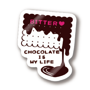 CT99E KUMACHOCO* CHOCOLATE IS MY LIFE *A　 ポップ　クマ　クマチョコ　チョコレート　チョコ　バレンタイン　お菓子　スイーツ　イラスト　エコバッグ　SUZURI　リンク