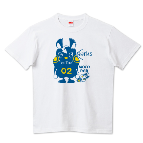 CT124 モコモコラビット2号*ggrks*Cbg　ウサギ　ロボット　ggrks　　キャラクター　キャラ　オリジナル　オリキャラ　イラスト　Tシャツ　半袖　Tシャツトリニティ　リンク