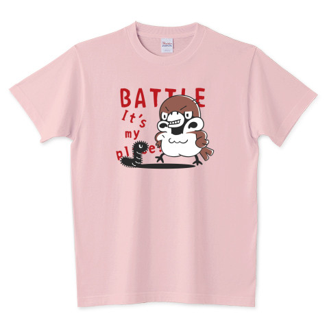 CT166 スズメがちゅん BATTLEちゅん 鳥 キャラクター BATTLE 野鳥 スズメ 雀 すずめ ちゅん活 スズメのちゅん うわばきちゅん ブレンド イラスト Tシャツ 半袖 Tシャツトリニティ リンク