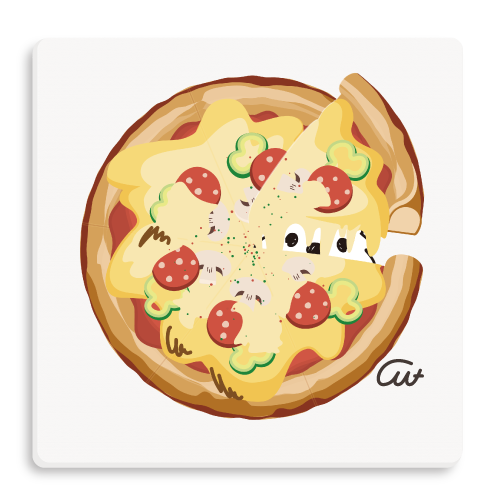 CT335PIZZAが食べたいポメラニアン ピザ PIZZA　ポメ　ポメラニアン ポメちゃん 犬 