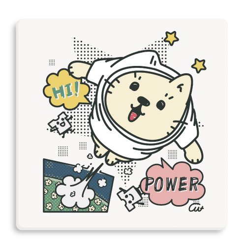 CT348 猫 ねこ Tシャツをかぶったねこ 飛び出す猫 ドット スクリーントーン コミック