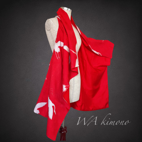 鶴紋様スクエアジレ