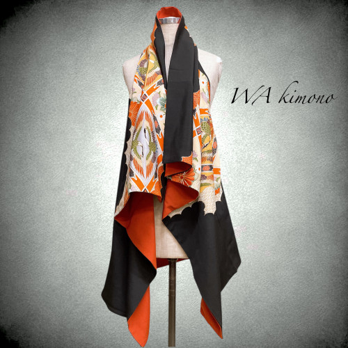 留袖裏赤スクエアジレ