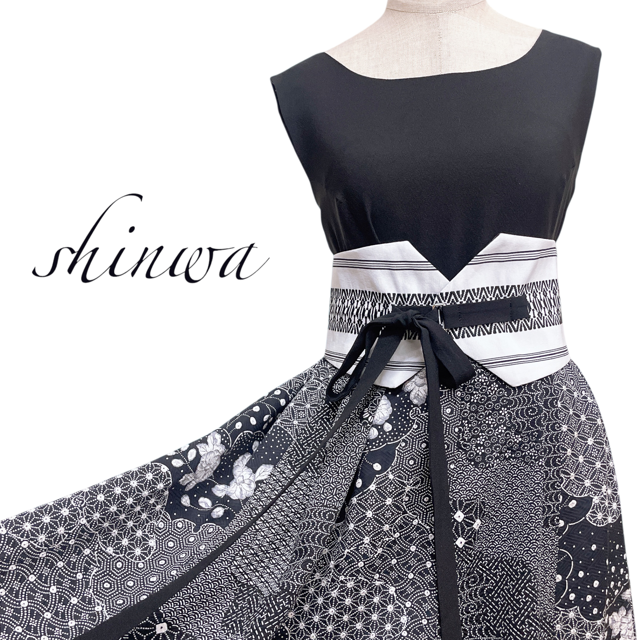 素材で魅せる 正絹 フレアーワンピース