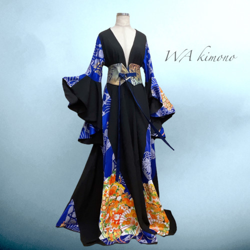 ドレープ着物ガウン