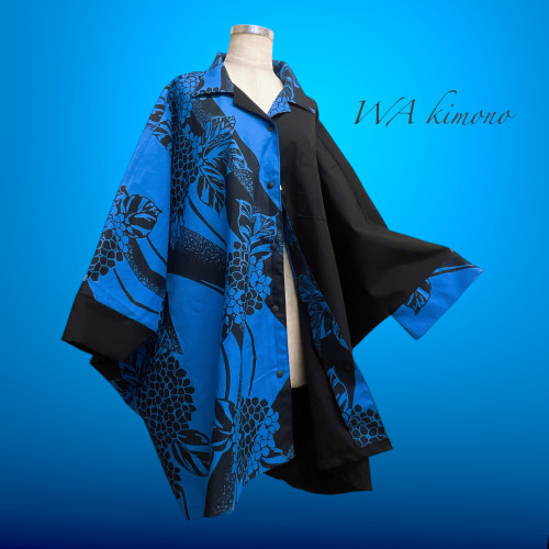 紫陽花ゆかた ドルマンシャツ