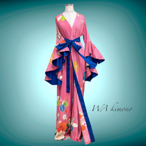 色柄優美 着物ガウン