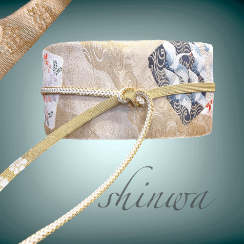 金箔帯 高級感  煌めき金刺繍 サッシュベルト