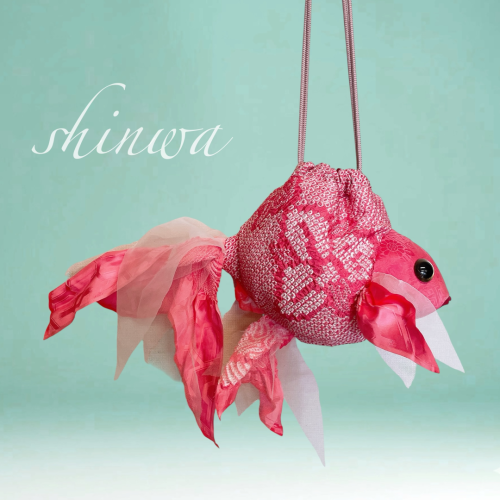 金魚バッグ 絞りピンク